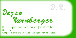 dezso nurnberger business card